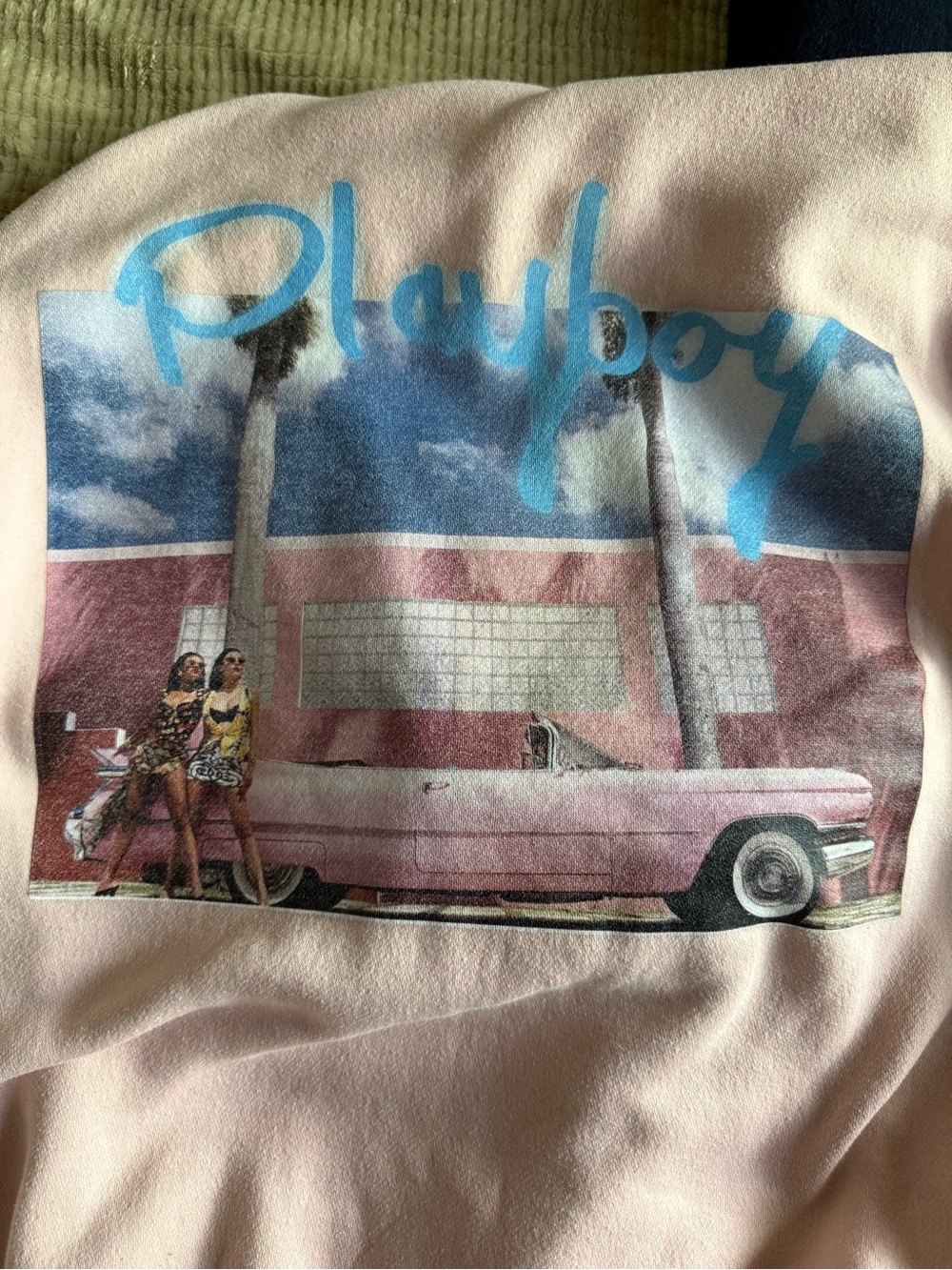 Missguided + Pink Graphic Kids Sweatshirt with Blue Script